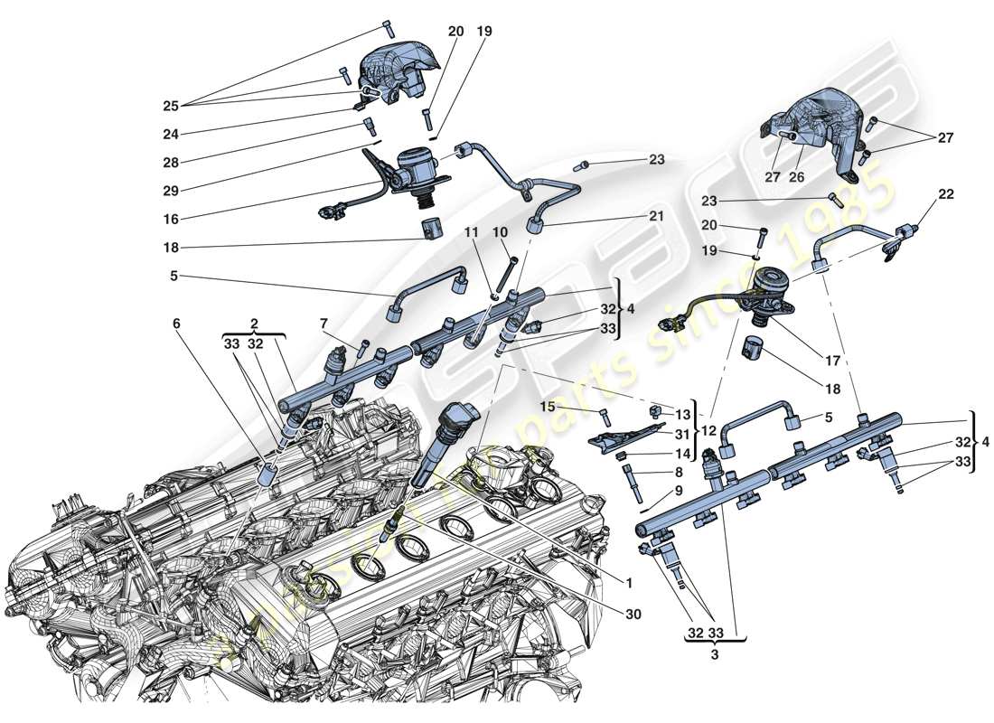 a part diagram from the ferrari laferrari aperta (usa) parts catalogue