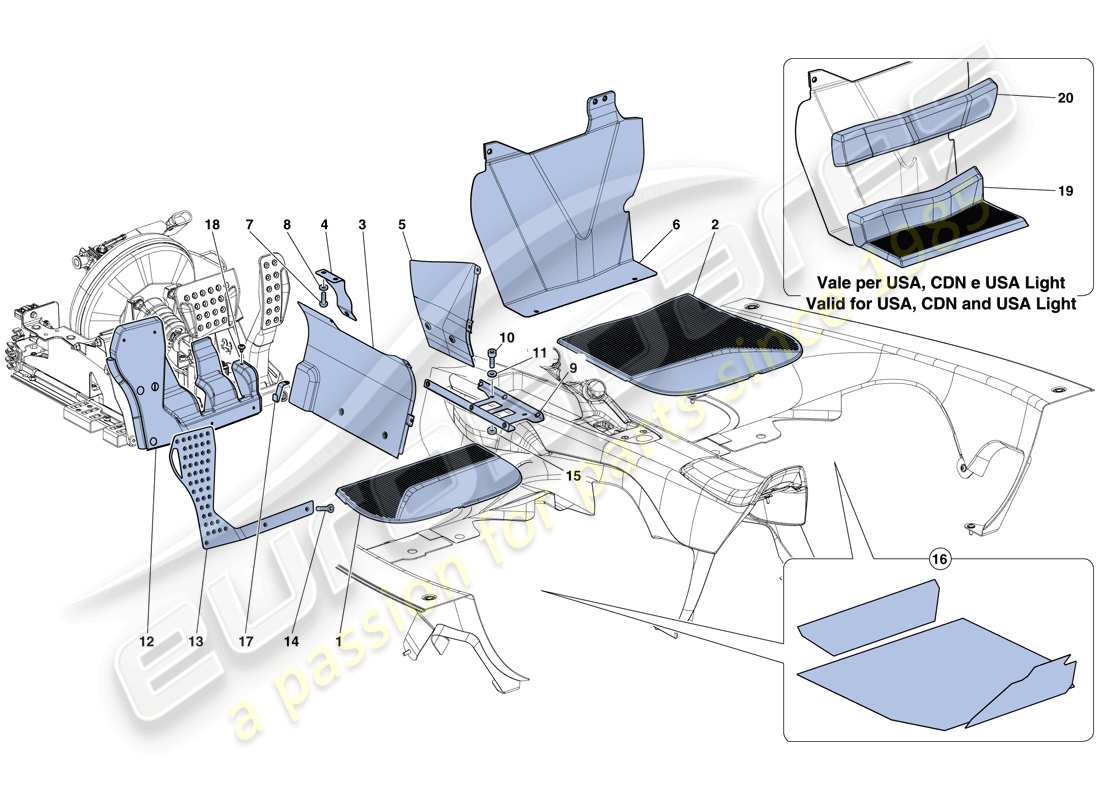 a part diagram from the ferrari laferrari parts catalogue