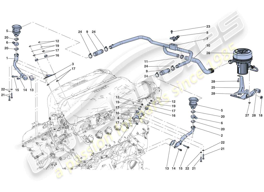 a part diagram from the ferrari laferrari aperta (usa) parts catalogue
