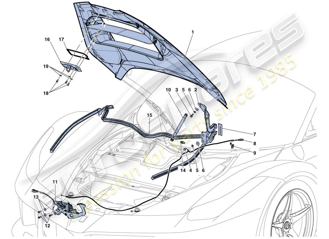 a part diagram from the ferrari laferrari aperta (usa) parts catalogue