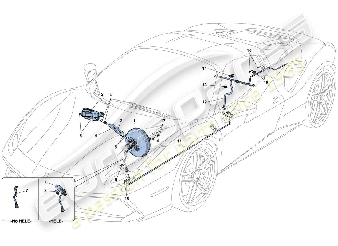 a part diagram from the Ferrari 488 Spider (USA) parts catalogue