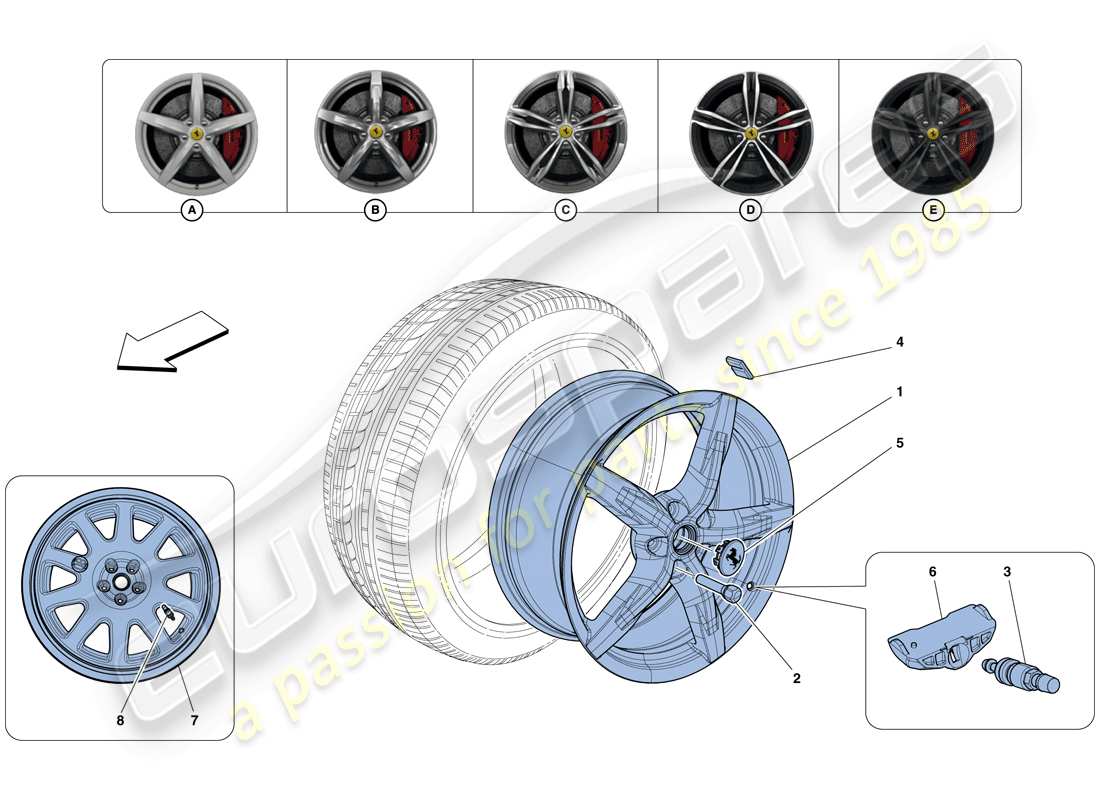 VIEW PARTS DIAGRAMS FROM THE FERRARI GTC4 PARTS CATALOGUE a part diagram from the ferrari gtc4 parts catalogue