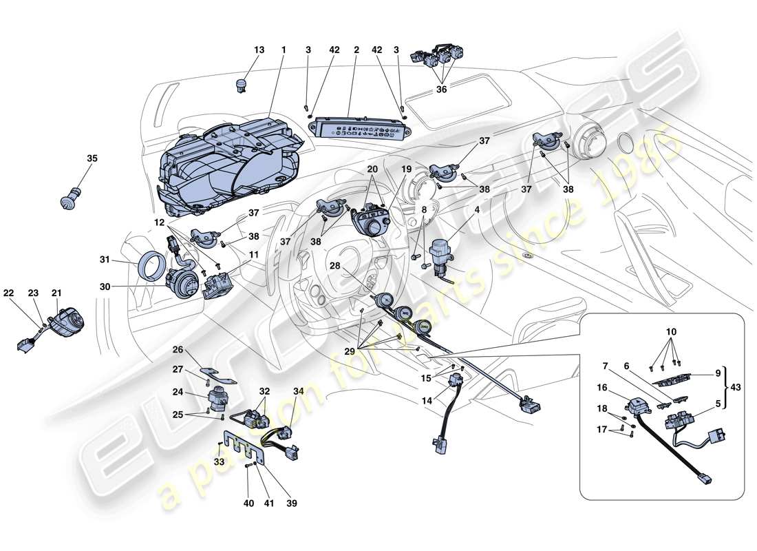 a part diagram from the ferrari laferrari aperta (europe) parts catalogue