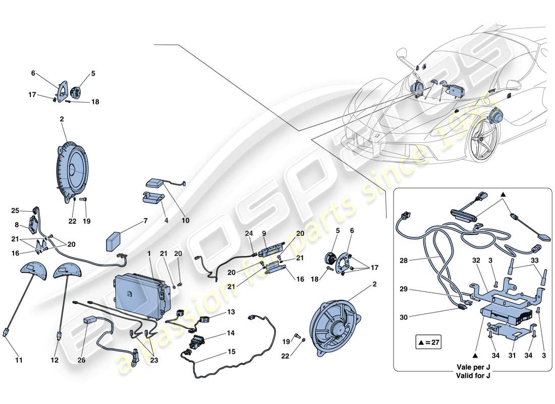 a part diagram from the ferrari laferrari aperta (europe) parts catalogue