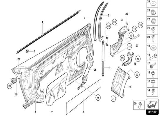 a part diagram from the lamborghini centenario parts catalogue