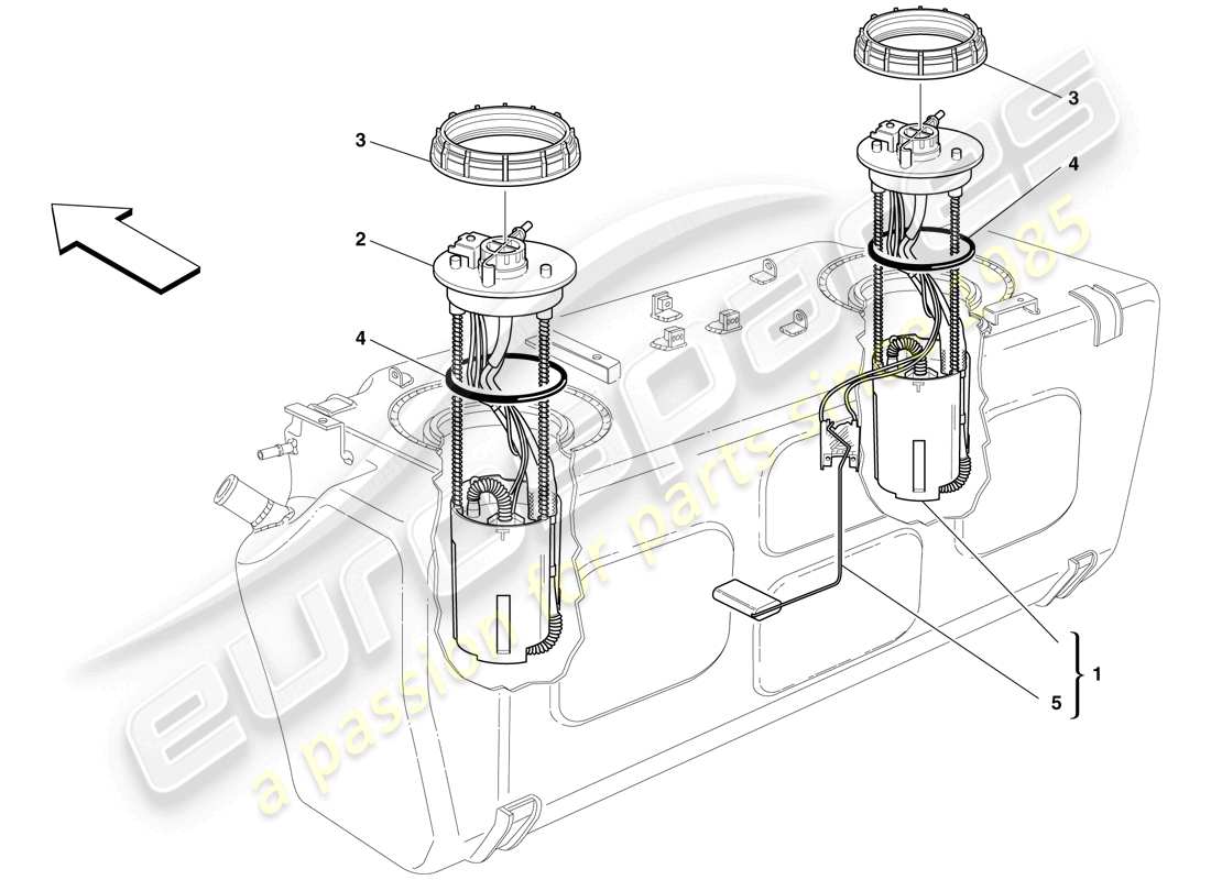 a part diagram from the ferrari 612 scaglietti (rhd) parts catalogue