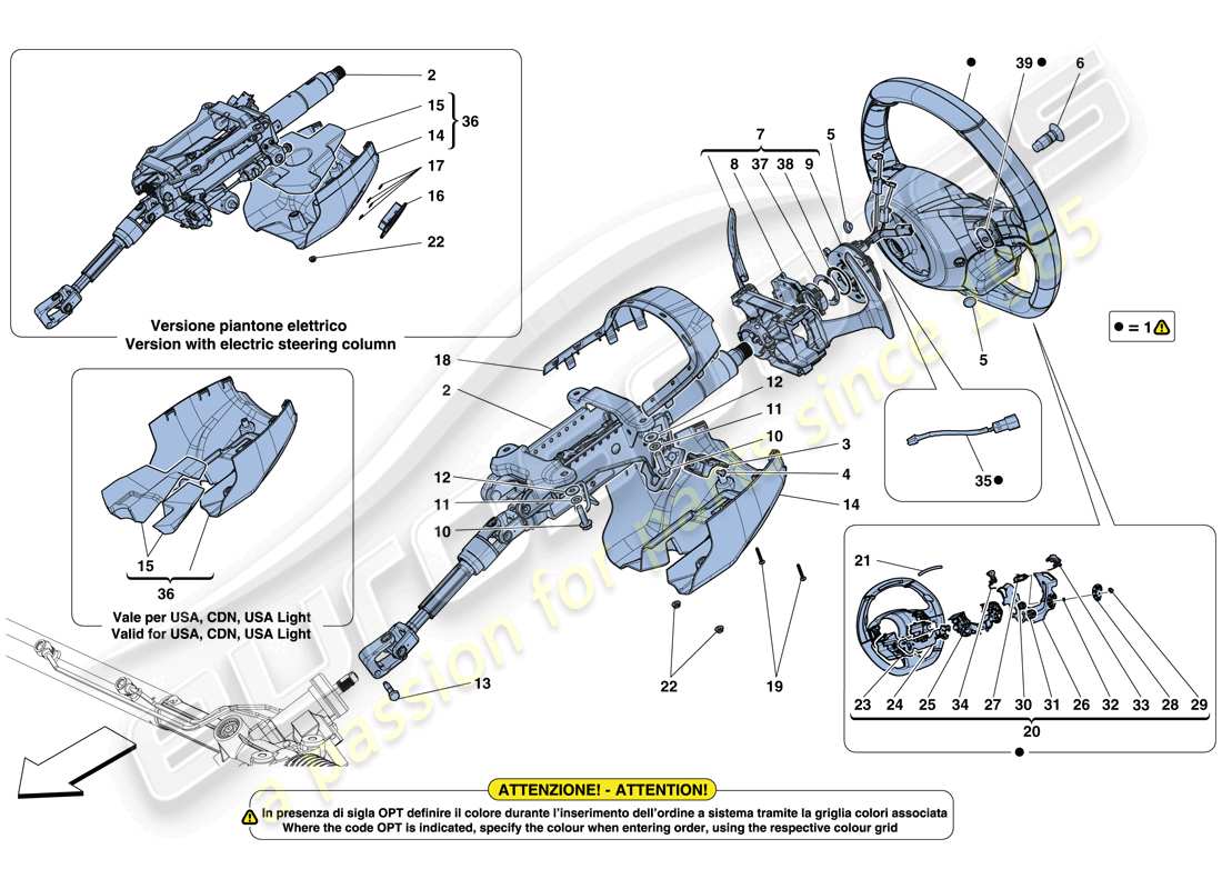 a part diagram from the Ferrari 488 Spider (USA) parts catalogue