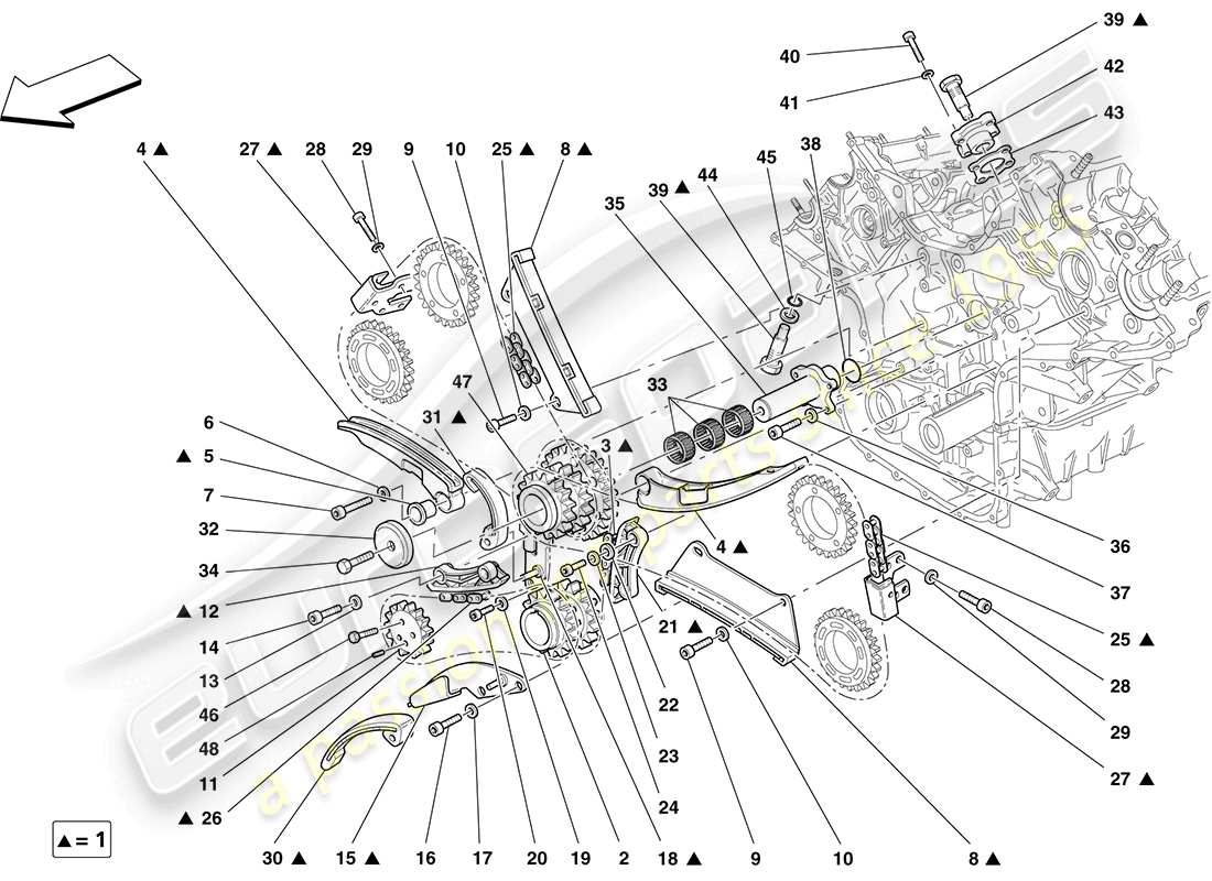 a part diagram from the ferrari f430 coupe (europe) parts catalogue