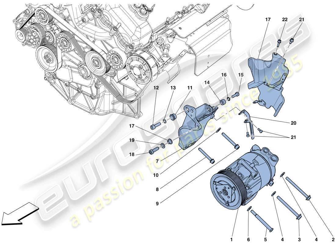 VIEW PARTS DIAGRAMS FROM THE FERRARI GTC4 PARTS CATALOGUE a part diagram from the ferrari gtc4 parts catalogue