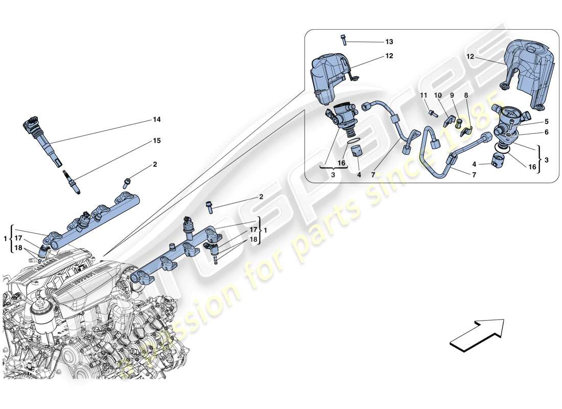 a part diagram from the Ferrari 488 Spider (Europe) parts catalogue