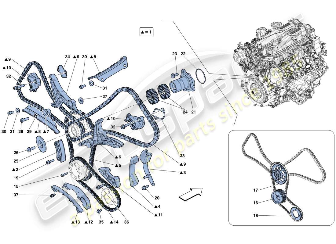 a part diagram from the ferrari gtc4 lusso t (rhd) parts catalogue