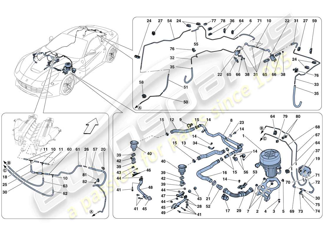 a part diagram from the Ferrari F12 Berlinetta (Europe) parts catalogue