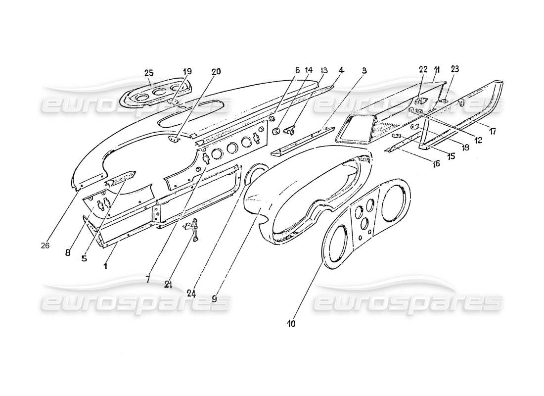a part diagram from the ferrari 330 and 365 parts catalogue