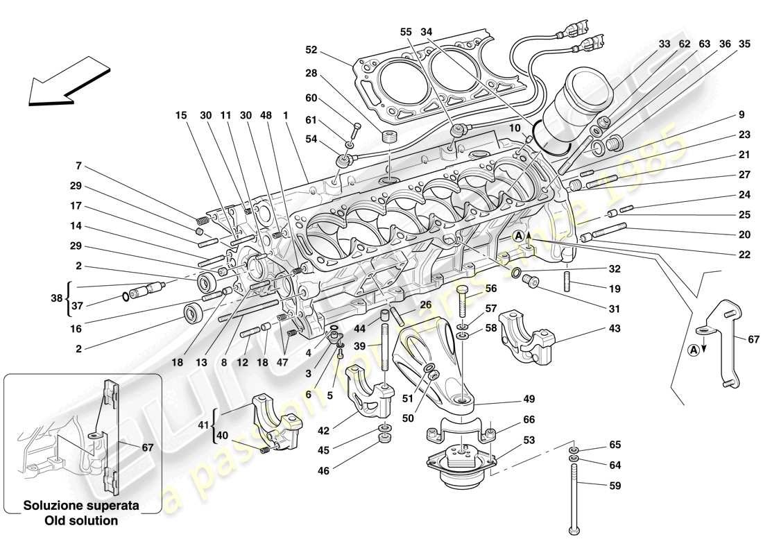 a part diagram from the Ferrari 612 Sessanta (Europe) parts catalogue