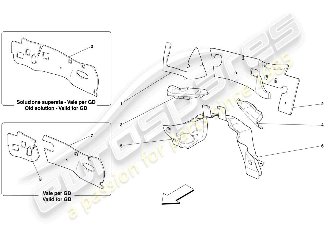 a part diagram from the ferrari 612 sessanta (europe) parts catalogue