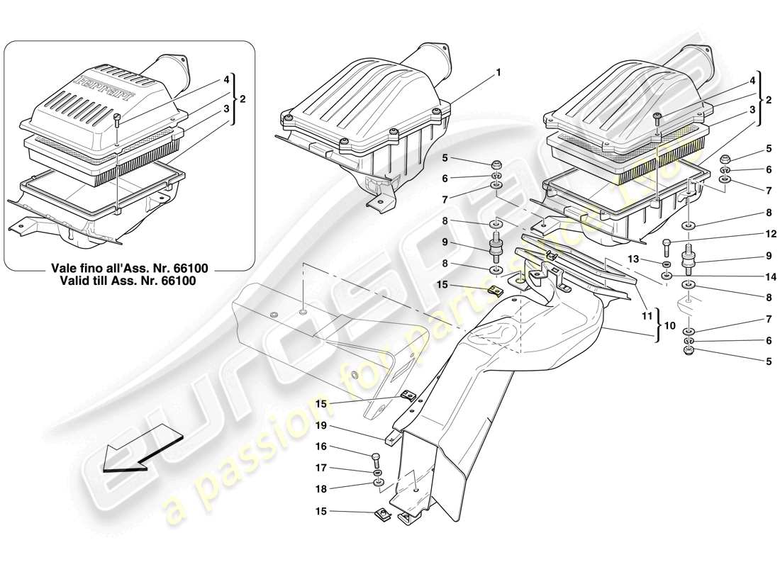 a part diagram from the Ferrari 612 Sessanta (Europe) parts catalogue