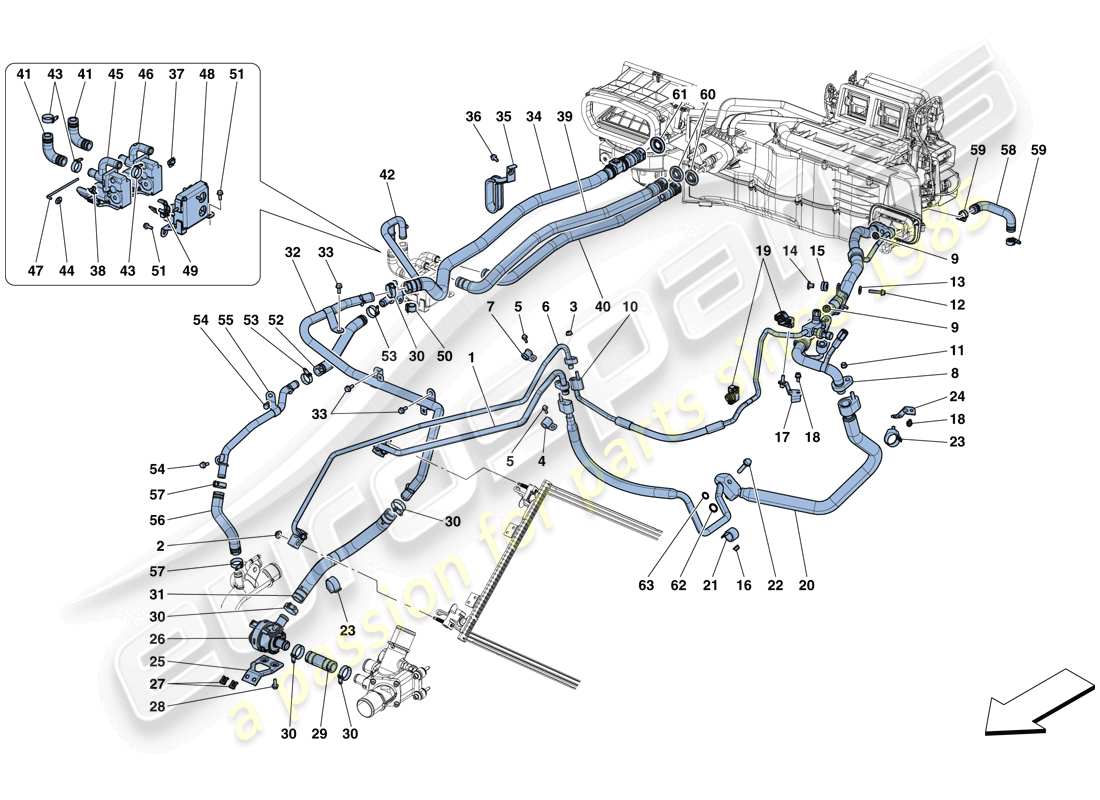 a part diagram from the ferrari 812 superfast (usa) parts catalogue