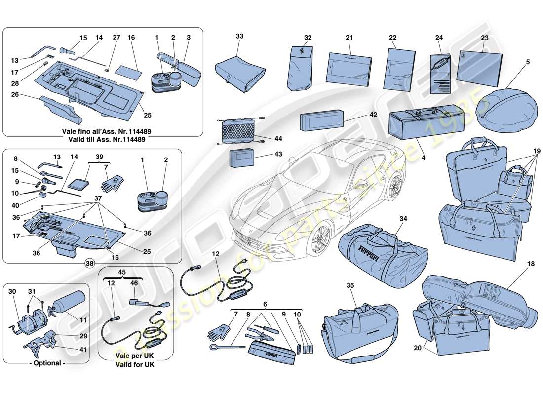 a part diagram from the Ferrari F12 Berlinetta (RHD) parts catalogue