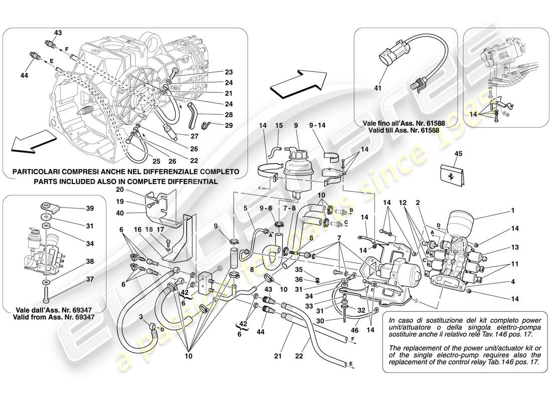 a part diagram from the ferrari f430 spider (usa) parts catalogue