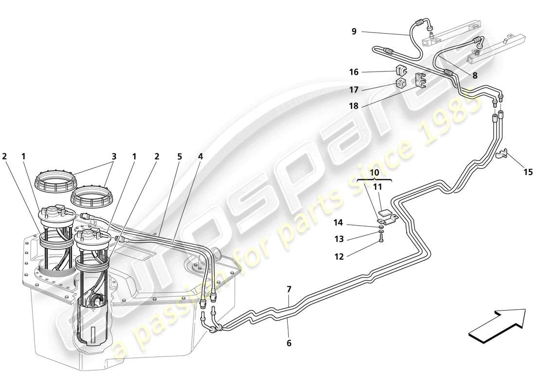 a part diagram from the maserati trofeo parts catalogue
