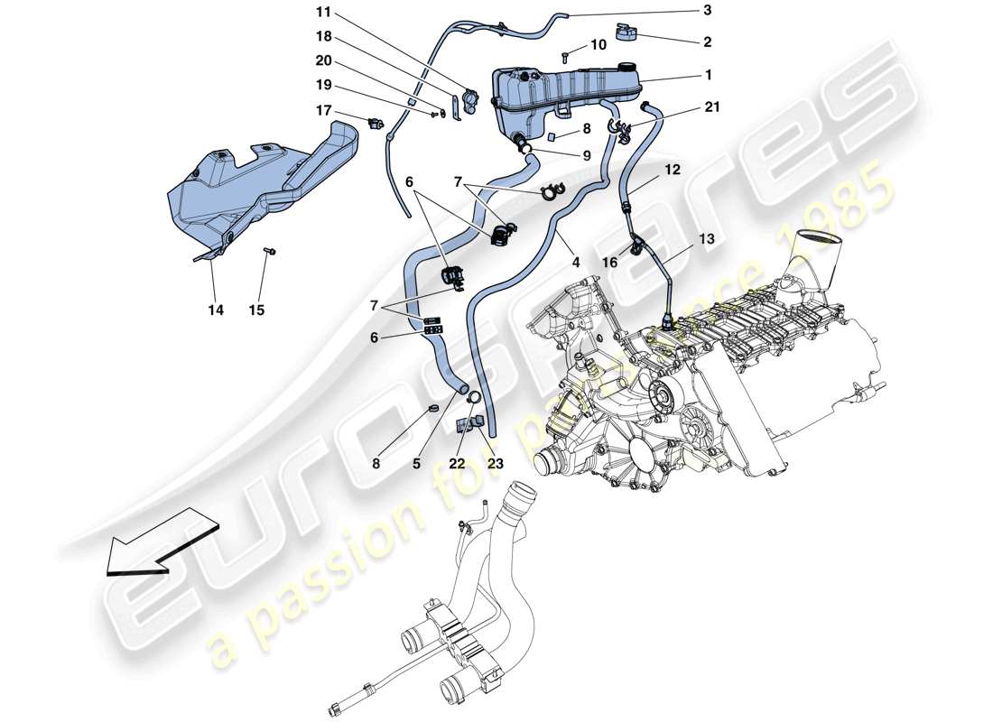 a part diagram from the ferrari 458 spider (usa) parts catalogue