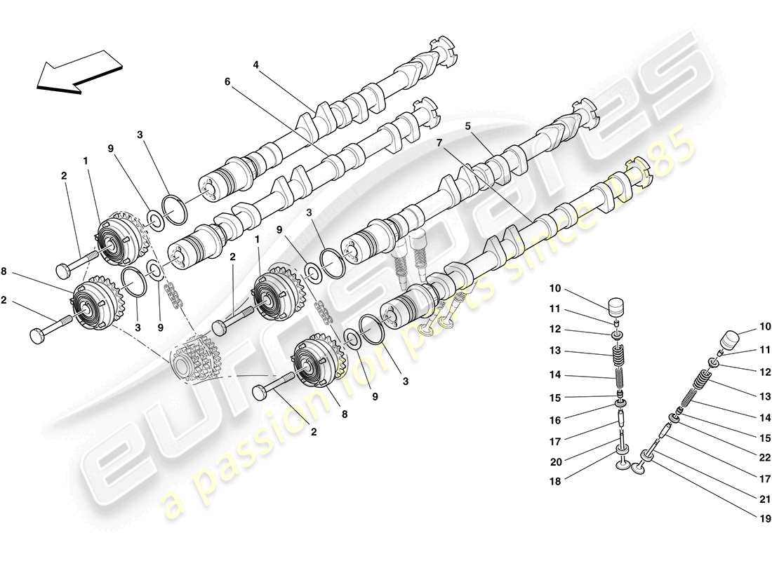 a part diagram from the ferrari california parts catalogue