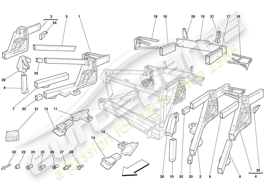 a part diagram from the ferrari f430 spider (usa) parts catalogue