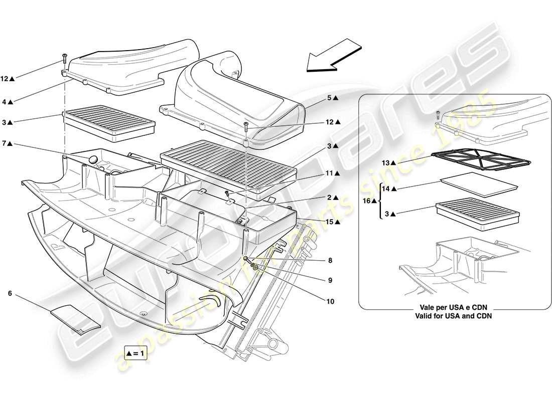 a part diagram from the ferrari california parts catalogue