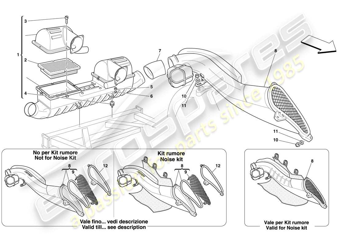 a part diagram from the ferrari f430 spider (usa) parts catalogue
