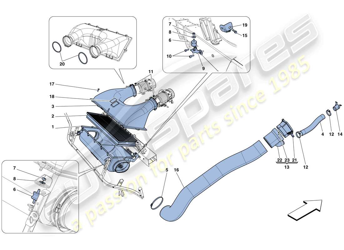 a part diagram from the ferrari 458 parts catalogue