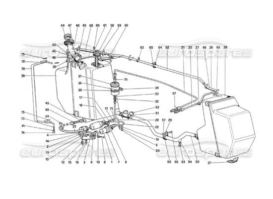 a part diagram from the ferrari 208 parts catalogue