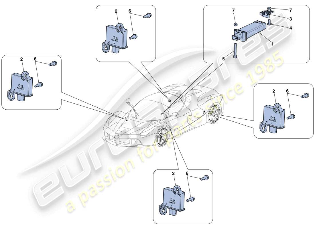 a part diagram from the ferrari laferrari parts catalogue