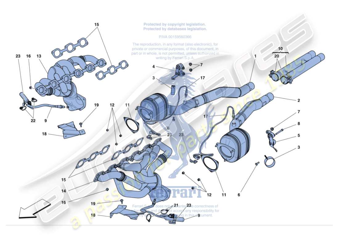 a part diagram from the ferrari gtc4 lusso (usa) parts catalogue