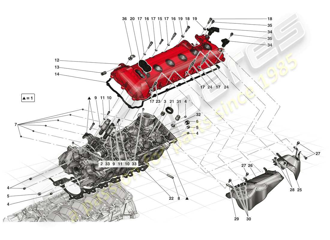 a part diagram from the ferrari laferrari parts catalogue