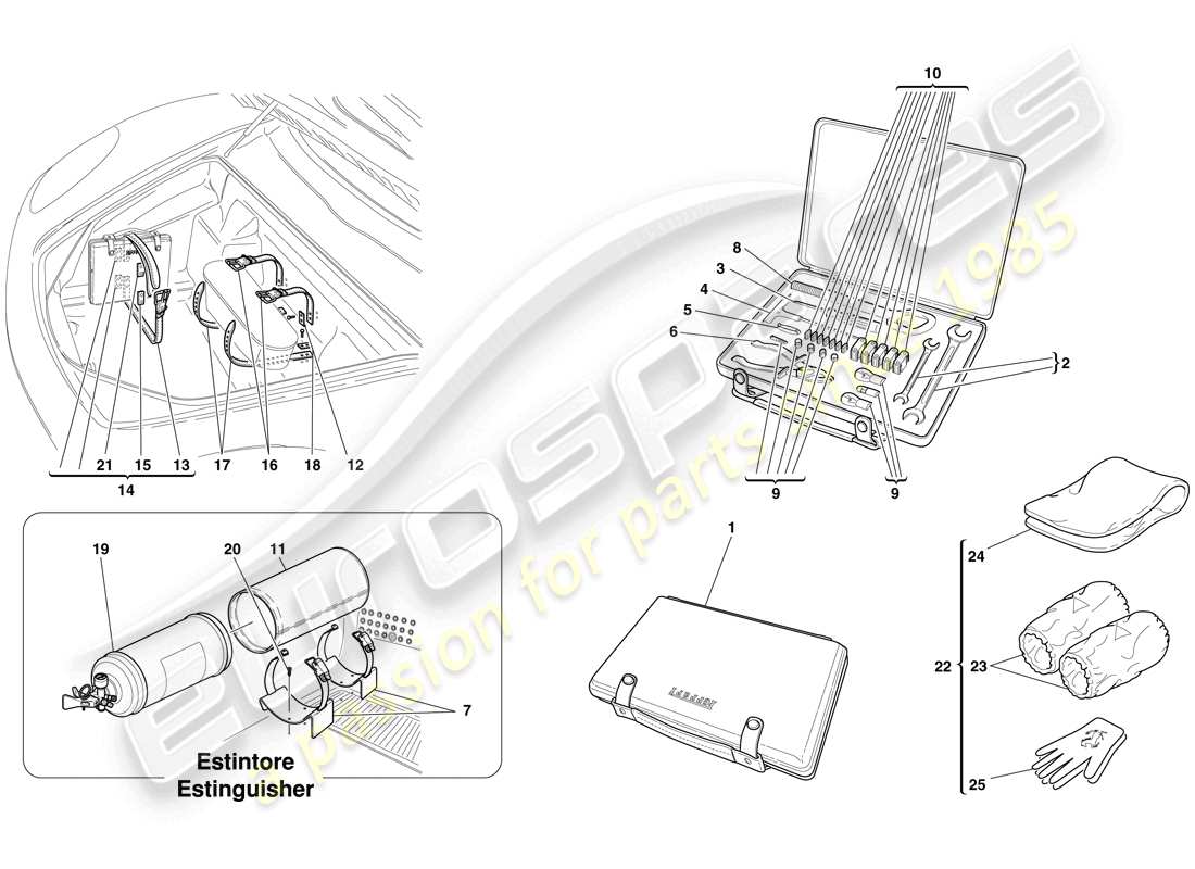 a part diagram from the ferrari f430 spider (usa) parts catalogue
