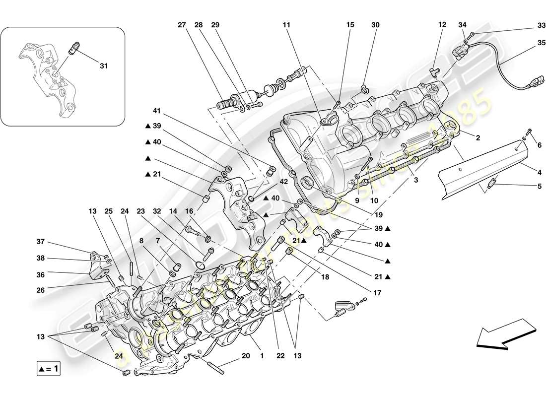 a part diagram from the ferrari 430 parts catalogue