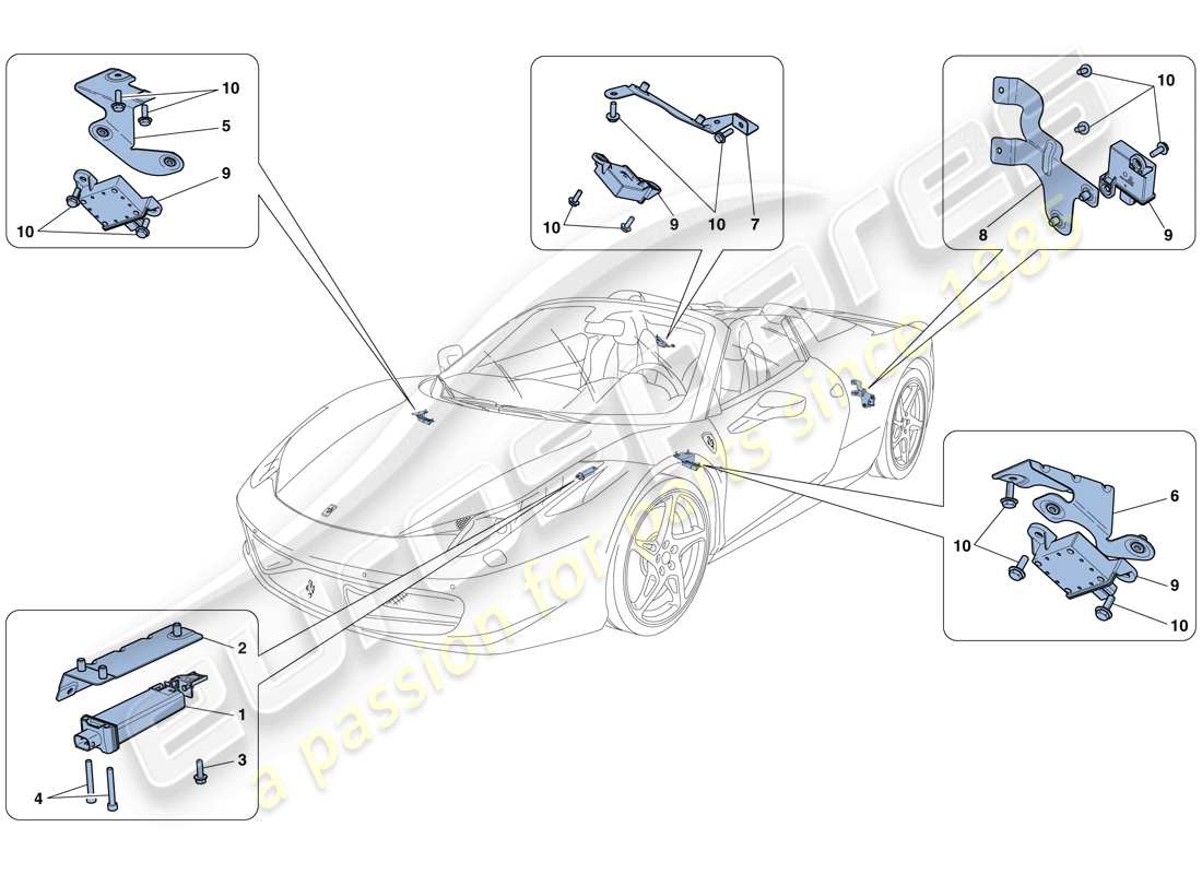 a part diagram from the ferrari 458 parts catalogue