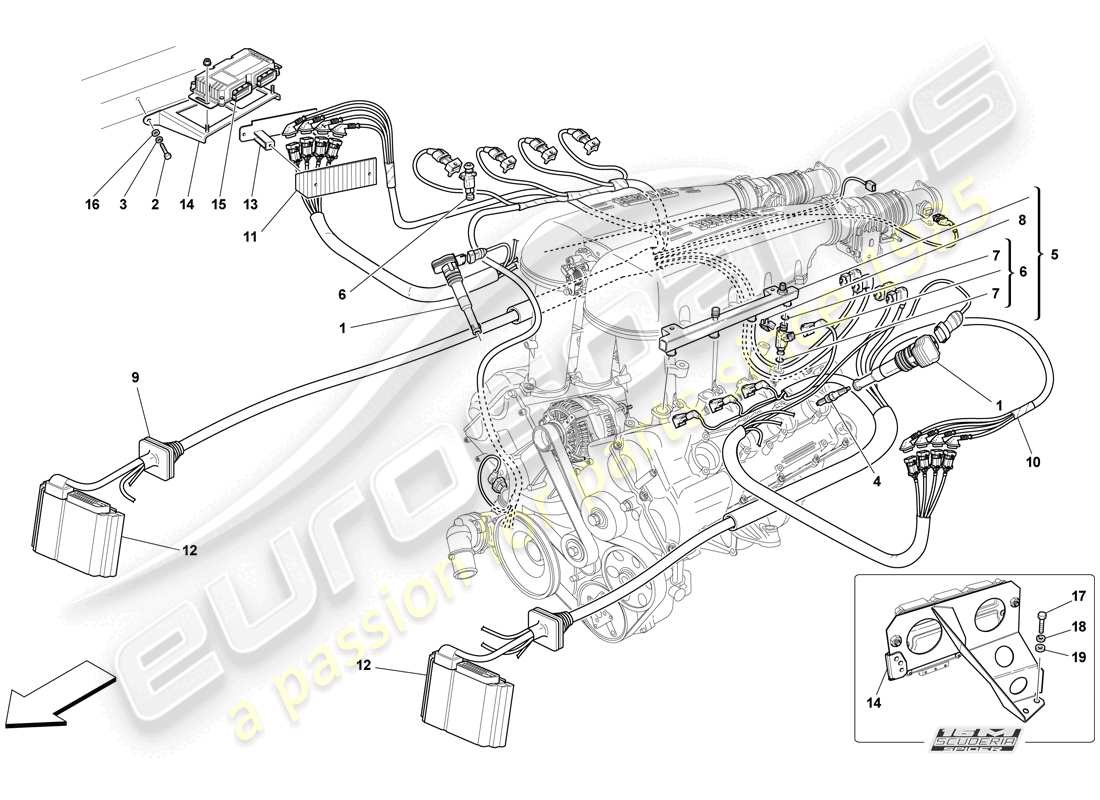 a part diagram from the Ferrari F430 Scuderia (USA) parts catalogue