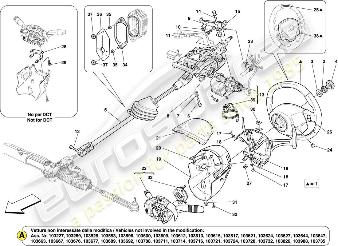 a part diagram from the ferrari california parts catalogue