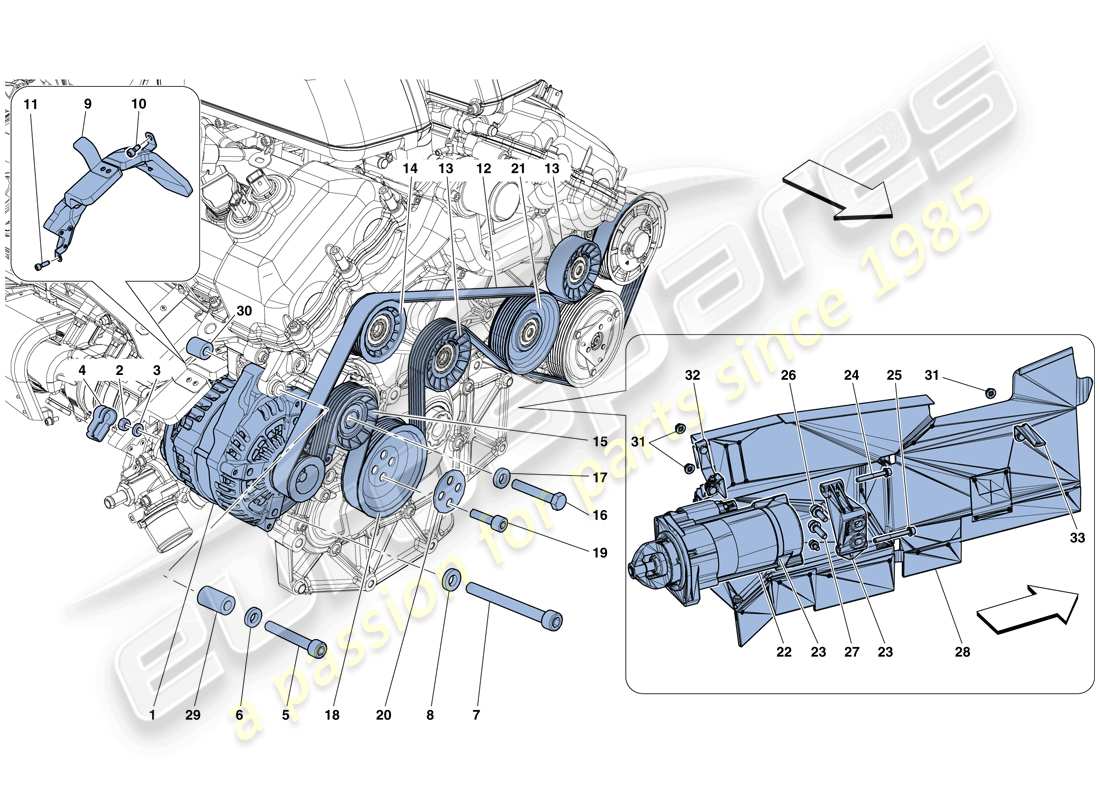 a part diagram from the ferrari gtc4 lusso (rhd) parts catalogue