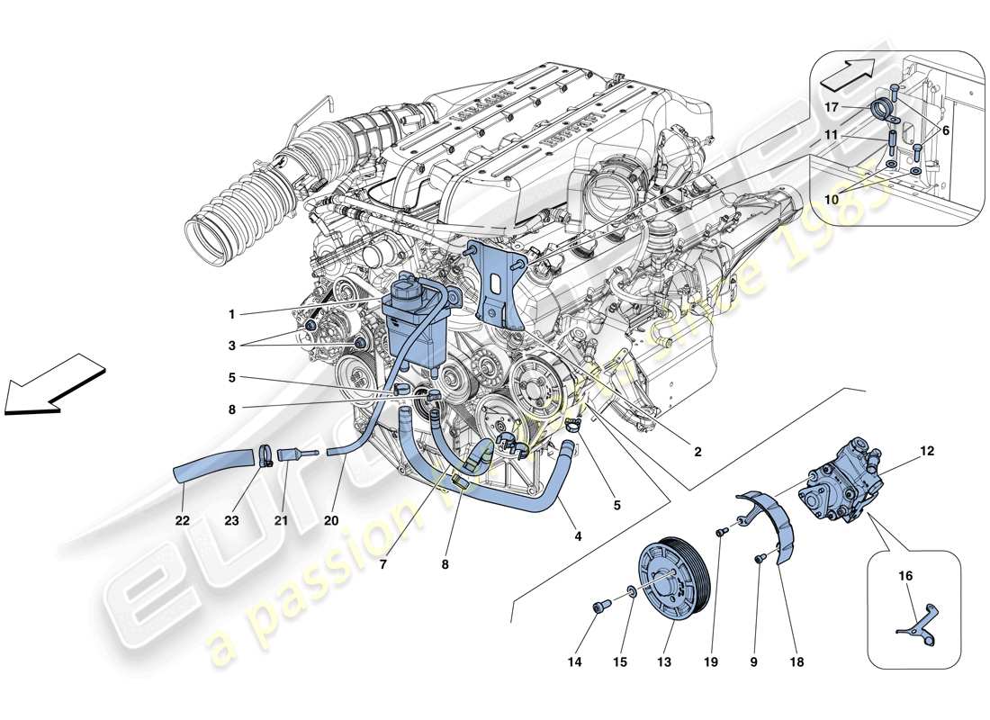 a part diagram from the ferrari gtc4 lusso (europe) parts catalogue