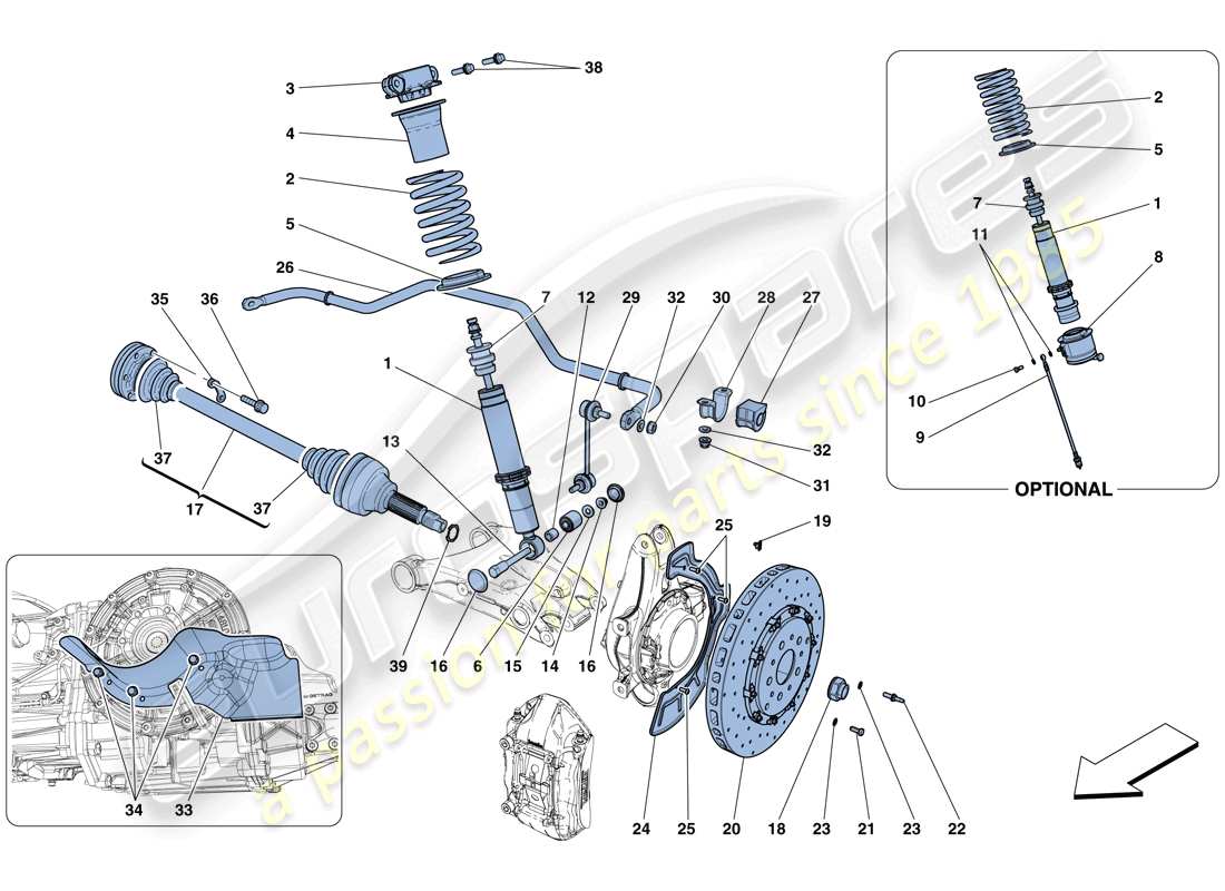 a part diagram from the ferrari gtc4 lusso (rhd) parts catalogue