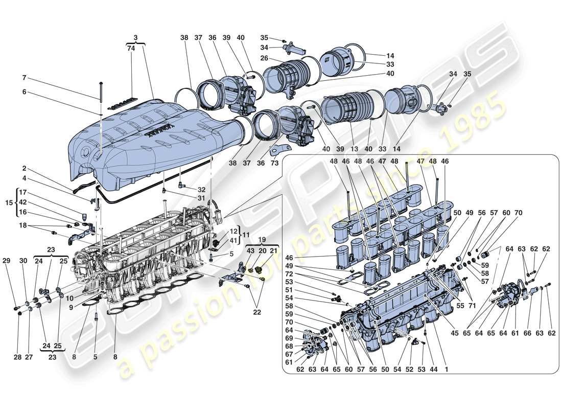VIEW PARTS DIAGRAMS FROM THE FERRARI LAFERRARI PARTS CATALOGUE a part diagram from the ferrari laferrari parts catalogue