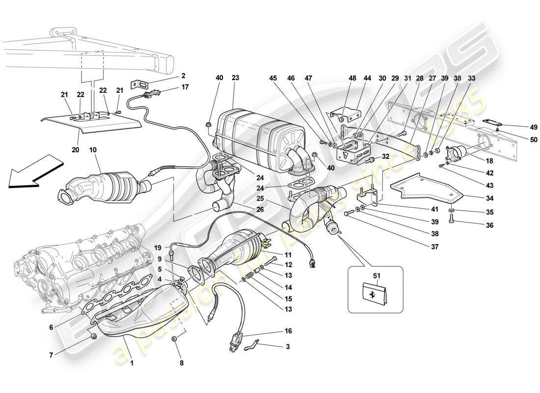 a part diagram from the Ferrari F430 Scuderia (Europe) parts catalogue