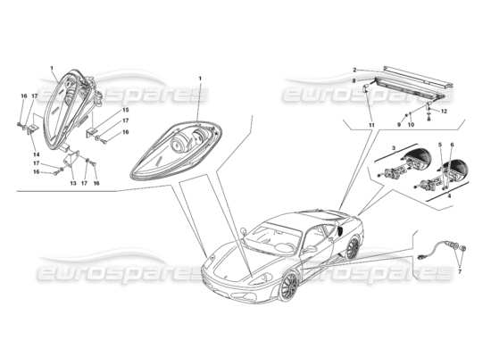 a part diagram from the ferrari 430 parts catalogue