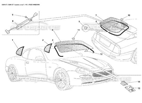 a part diagram from the maserati 3200 parts catalogue