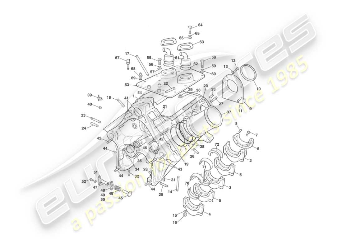 a part diagram from the aston martin v8 virage parts catalogue