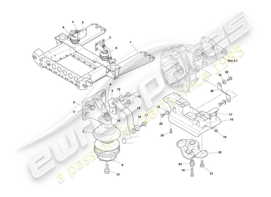 a part diagram from the aston martin vanquish (2007) parts catalogue