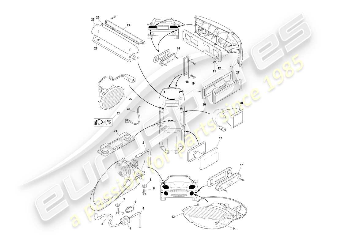 a part diagram from the aston martin db7 vantage (2004) parts catalogue