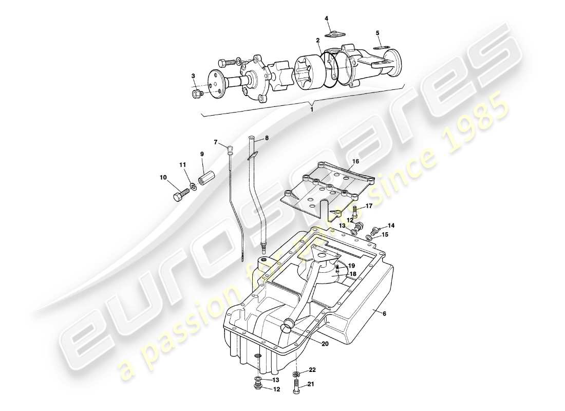 a part diagram from the aston martin v8 coupe parts catalogue
